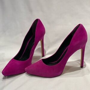 Rachel Roy pink suede heels, size 11